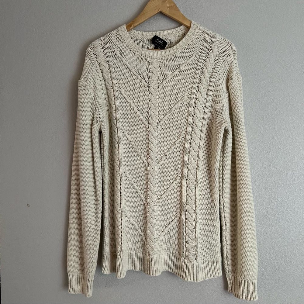 APC Mens Fisherman Sweater Size Small Cream